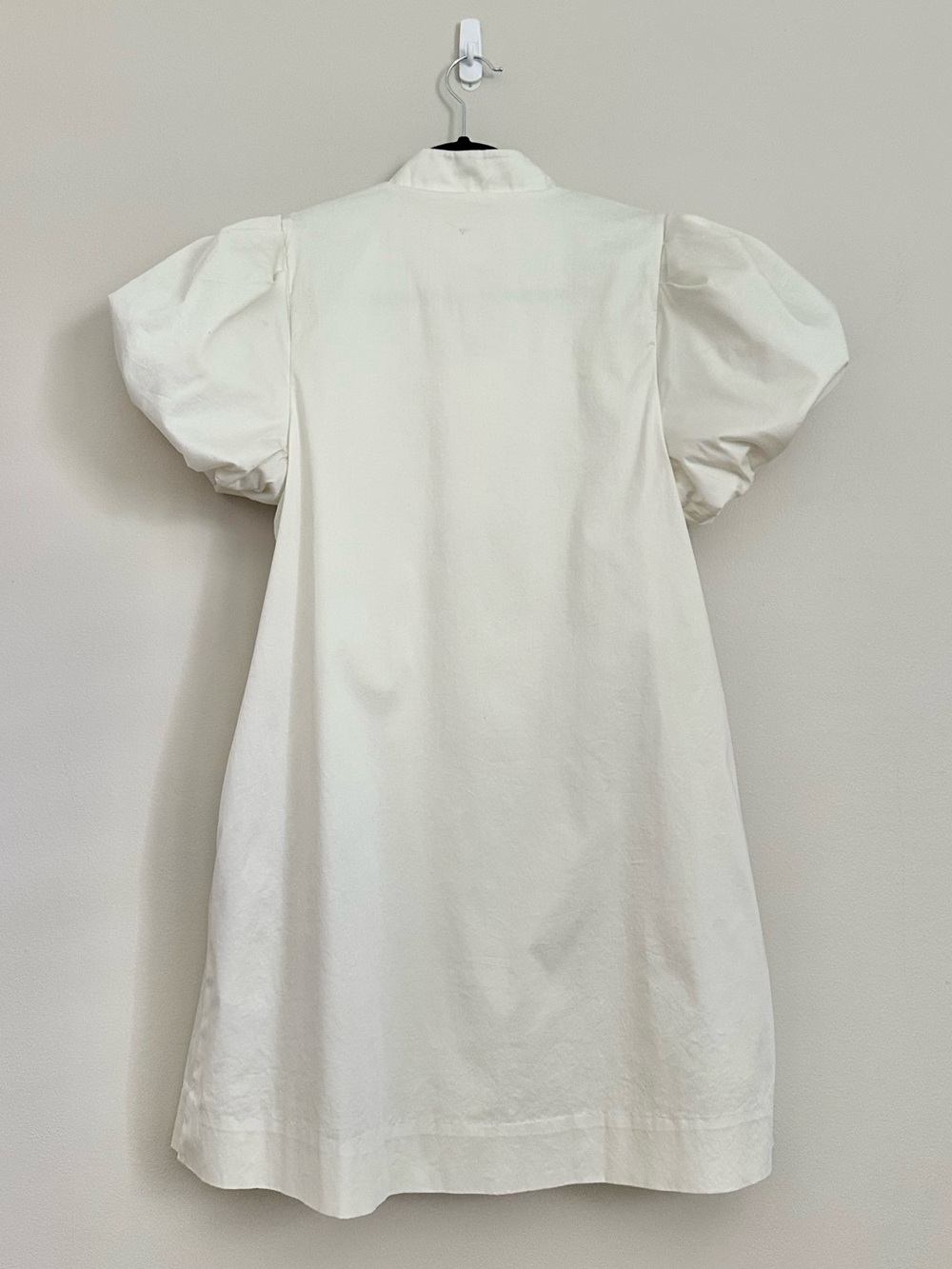 Mestiza Elliana Dress Small Palm Tree Embroidery Short Puff Sleeve Ivory Gold - Picture 4 of 8